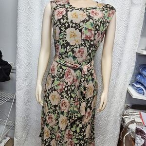 Ralph Lauren Pink and Green Sheath Midi Dress